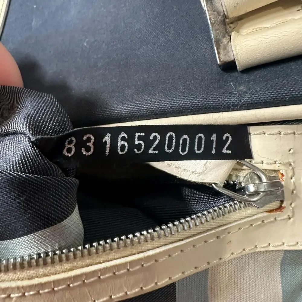 Vintage Fendi‎ Mini Boston Top Handle Bag Navy Blue Satchel Luxury Travel Preppy